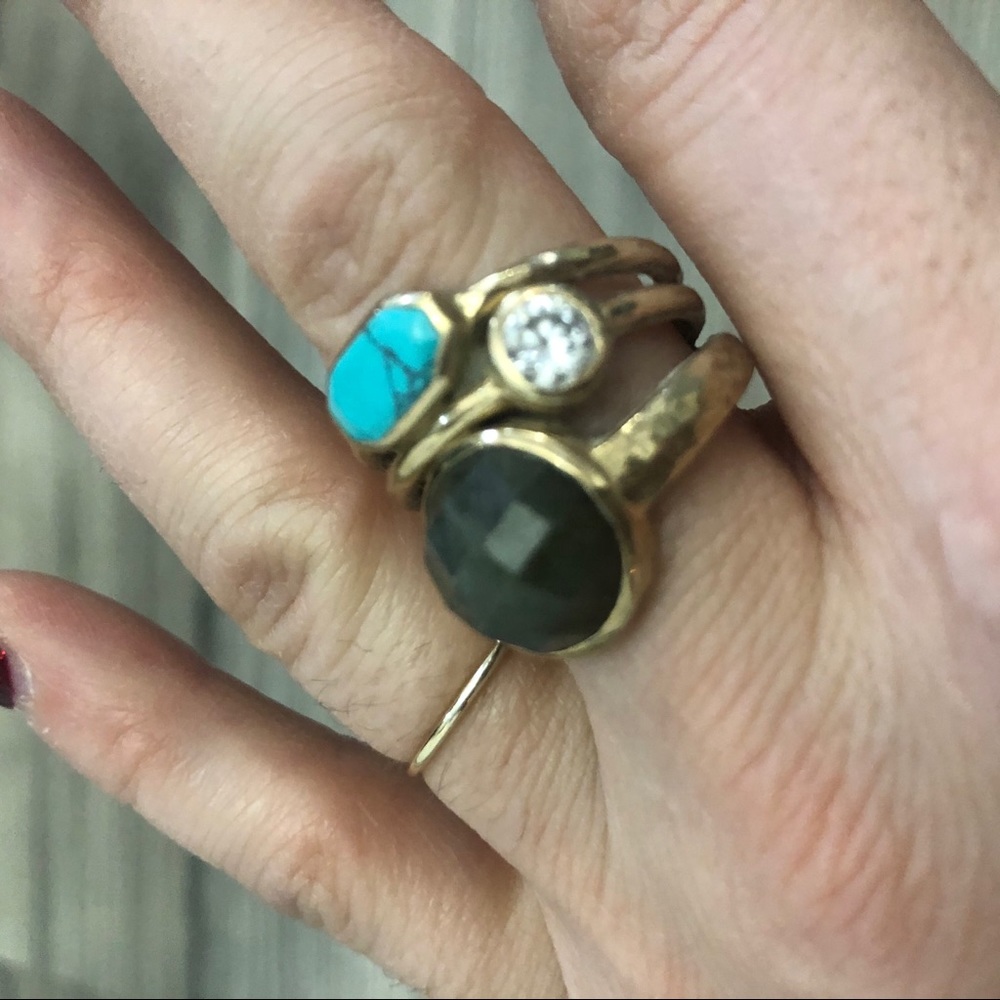 Stella & Dot Turquoise and Gold Ring 7